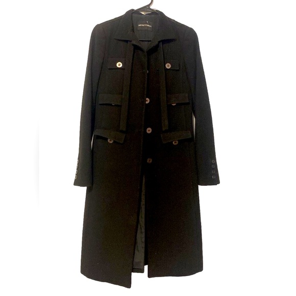 Vintage Emporio Armani doble breasted coat, black , size 40, Made in Italy - Picture 1 of 9